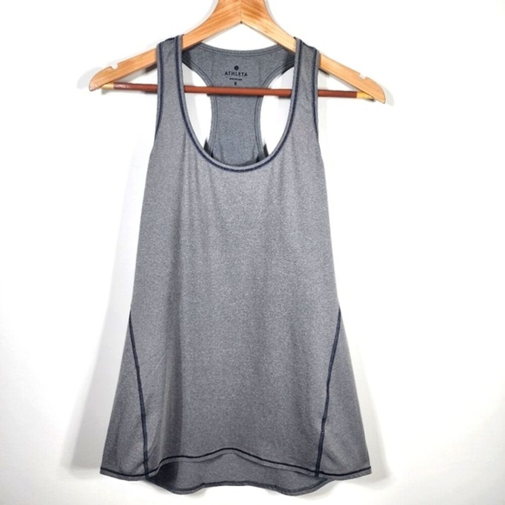 Athleta Chi Unstinkable Racerback Heather Grey Tank Top Size Small